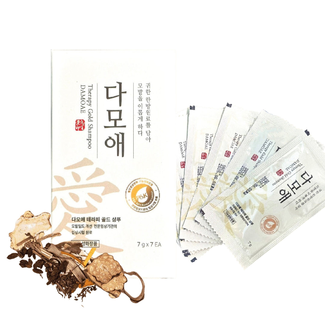 DAMOAE Therapy Gold Hair Shampoo Sachet 7g x 7ea Mayson Beauty (by Mayson Essentials Pte Ltd)